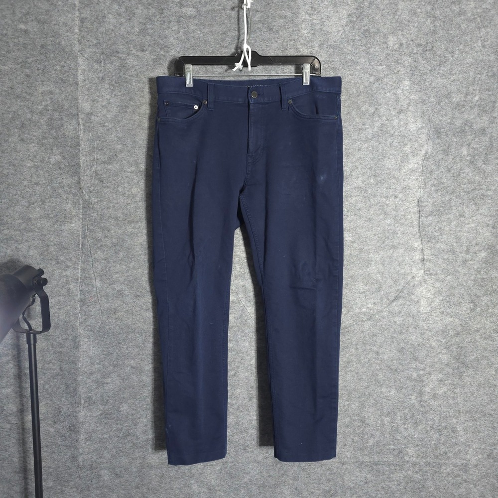 Banana Republic Traveler Pants Mens 33x28 Navy Blue Athletic Tapered Chino Solid